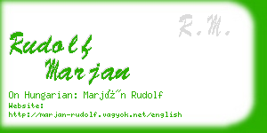 rudolf marjan business card